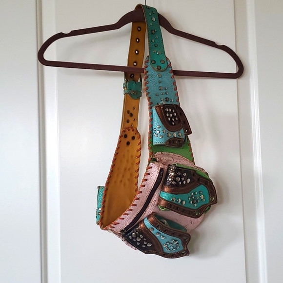 Hand Painted Genuine Leather Utility Festival Belt - Picture 14 of 15